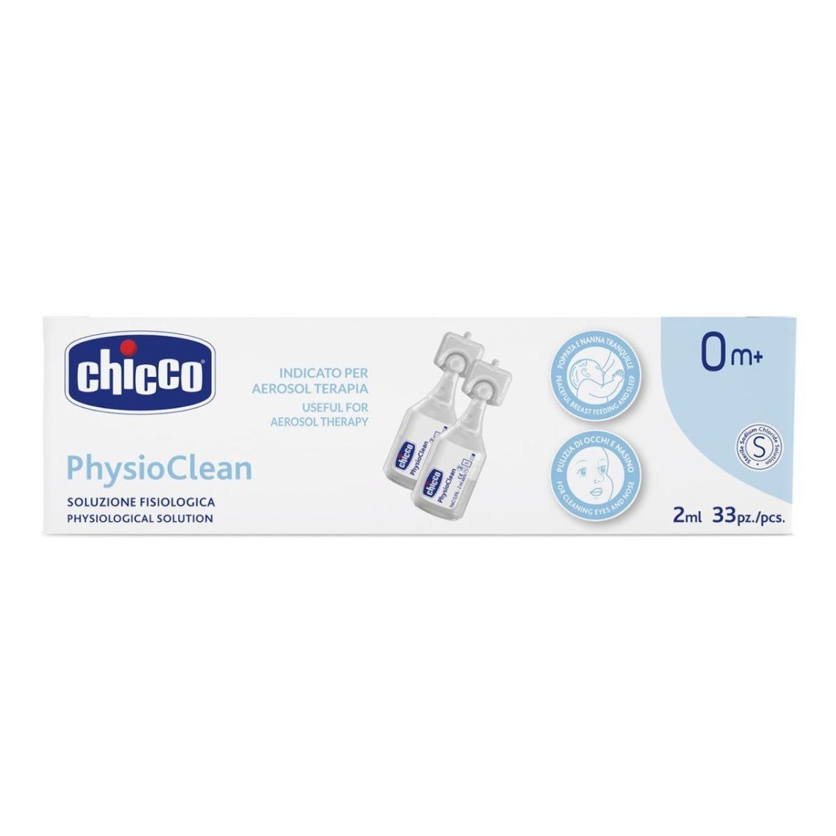 Chicco Physioclean Soluzione Fisiologica Detersione Nasale 33 Pezzi 0 Mesi+