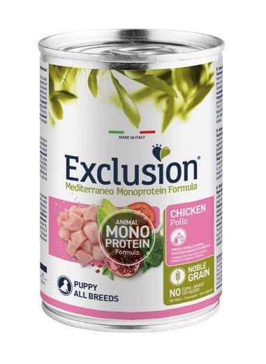 Exclusion Mediterraneo Puppy Pollo 400 Gr