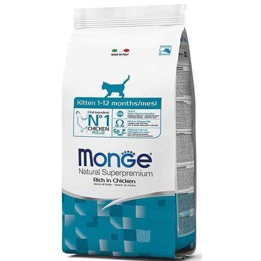 Monge Ricco Di Pollo Cibo Secco Gatti Cuccioli 1-12 Mesi Sacco 10Kg