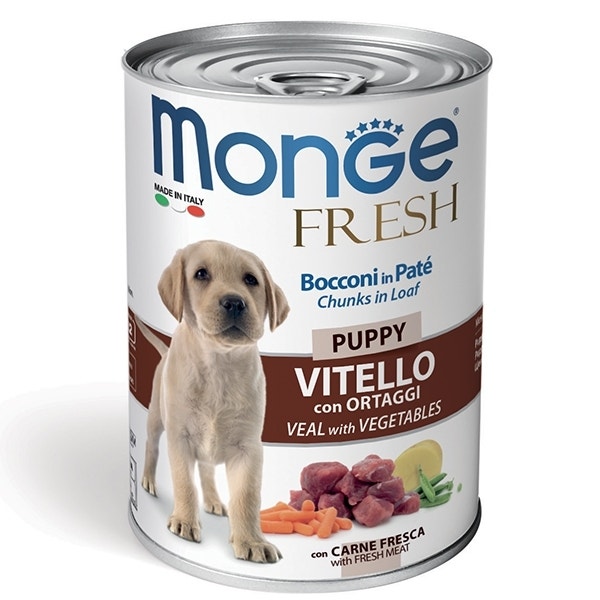 Monge Fresh Puppy Vitello Con Ortaggi Cibo Umido Per Cani Cuccioli 400g