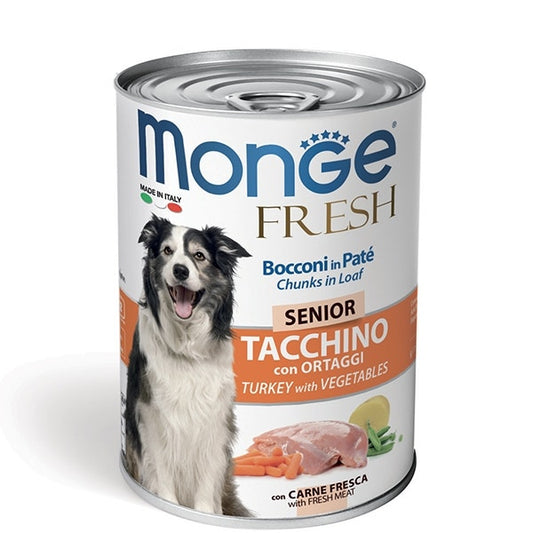 Monge Fresh Senior Tacchino con Ortaggi Per Cani Età Avanzata 400g