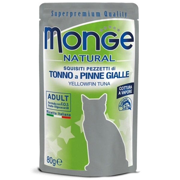 Monge Natural Superpremium Tonno Pinne Gialle Cibo Umido Per Gatti Adulti 80g