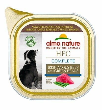 Almo Nature HCF Complete Angus Irlandese Con Fagiolini Per Cani Adulti Vaschetta 85g