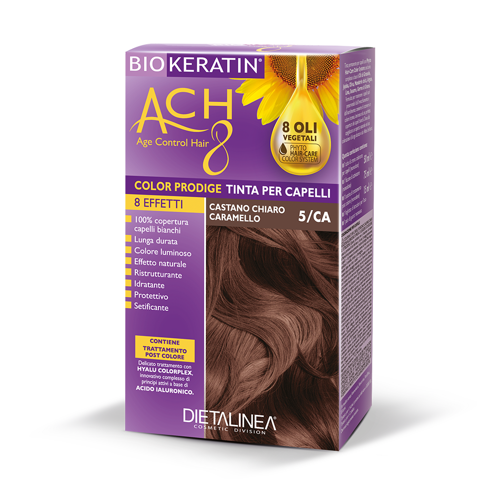 Biokeratin ACH 8 Kit Tinta Per Capelli 5/CA Castano Chiaro Caramello