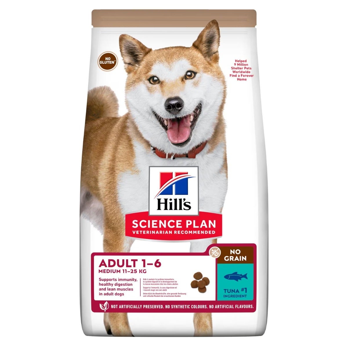 Hill's Science Plan No Grain  Medium Adult Ipoallergenico Cibo Secco Con Tonno Cani Adulti Taglia Media Sacco 2,5kg