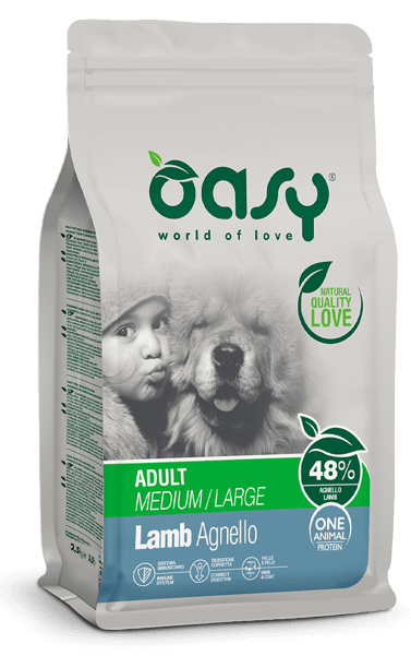 Oasy Dry Monoproteico Crocchette Al Agnello Per Cani Taglia Media/Grande Sacco 12kg