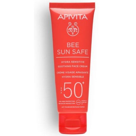 Apivita Bee Sun Safe Crema Viso Lenitiva Hydra Sensitive Pelli Sensibili SPF50+ 50ml