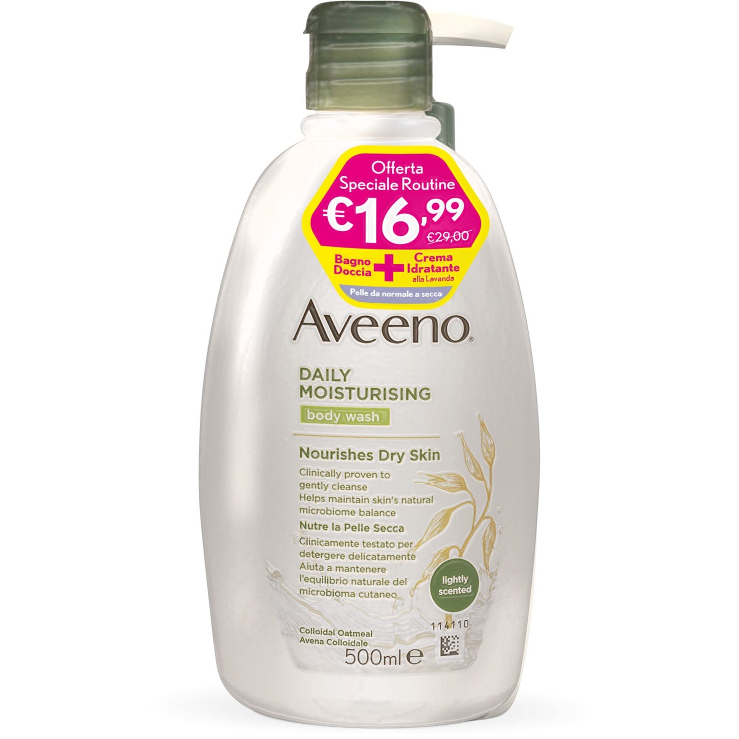 Aveeno Daily Moisturising Bagno Doccia 500ml+Crema Corpo Lavanda 300ml