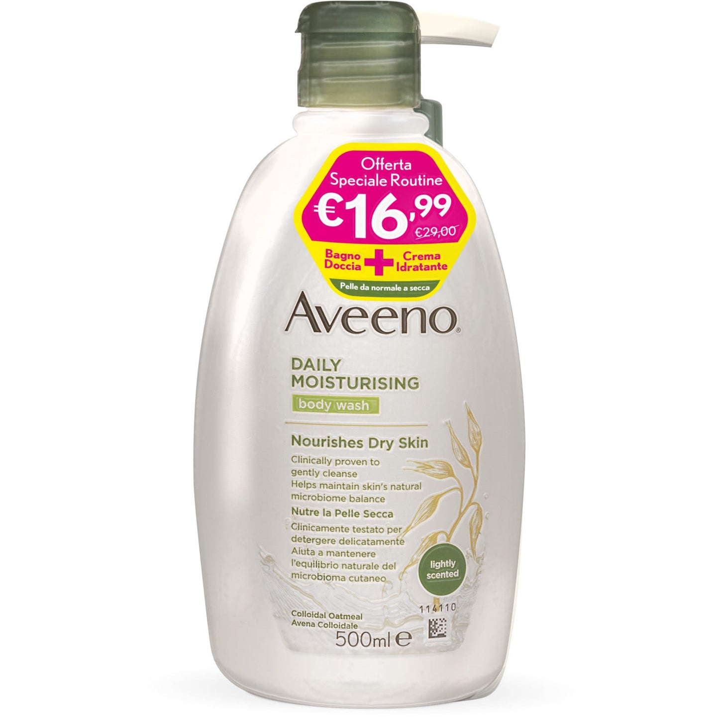 Aveeno Daily Moisturising Bagno Doccia 500ml+ Crema Idratante Corpo 300ml