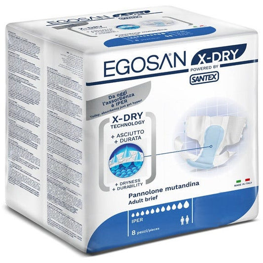 Egosan X Dry Pannolone Mutandina Taglia Large Per Incontinenza 8 Pezzi