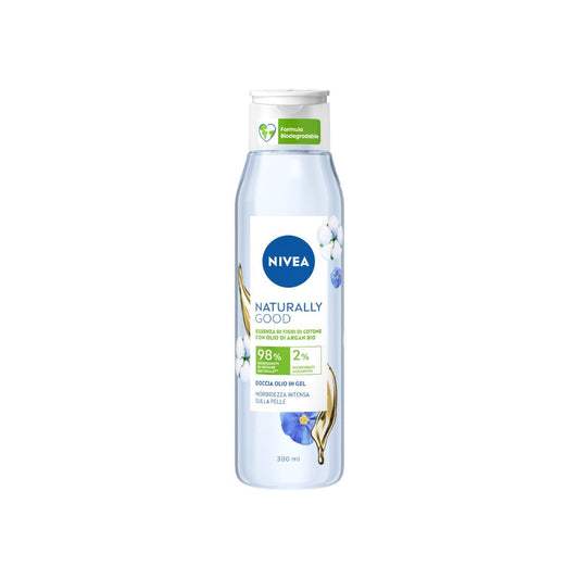 Nivea Naturally Good Doccia Olio In Gel Fiori Di Cotone 300ml