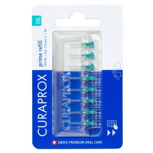 Curaprox Cps 06 Scovolino Interdentale Prime Refill Turquoise 8 Pezzi