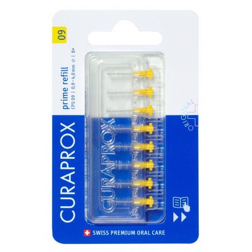 Curaprox Cps 09 Scovolino Interdentale Prime Refill Yellow 8 Pezzi