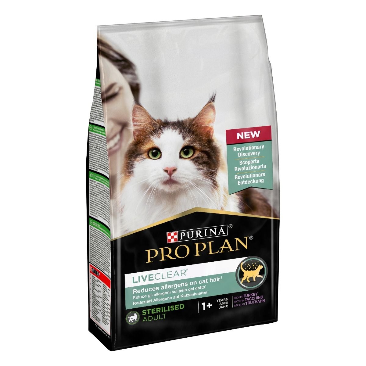 Purina Pro Plan LiveClear Gatto Sterilised Adult Crocchette Tacchino Sacco 1,4kg