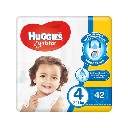 Huggies Unistar Pannolini Taglia 4 Grande 42 Pezzi