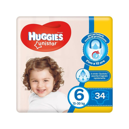 Huggies Unistar Taglia 6 Pannolini  34 Pezzi