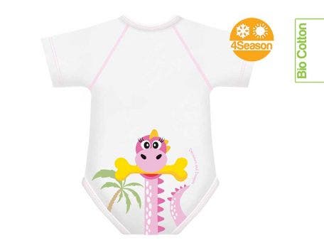 J Bimbi Body 0-36M Bio Cotton 4 Season Dinosauro Rosa