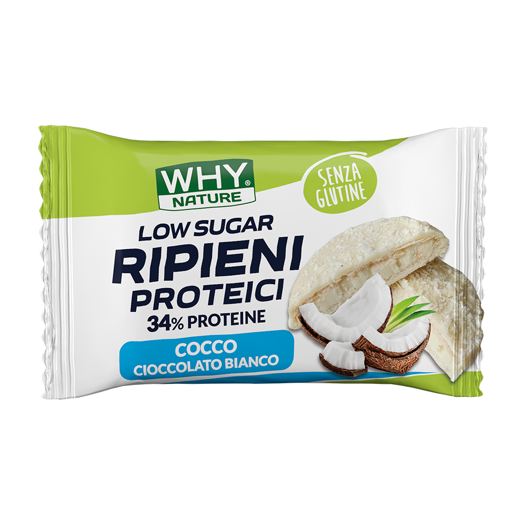 Why Nature Biscotti Ripieni Proteici Cocco Cioccolato Bianco 1 Pezzo