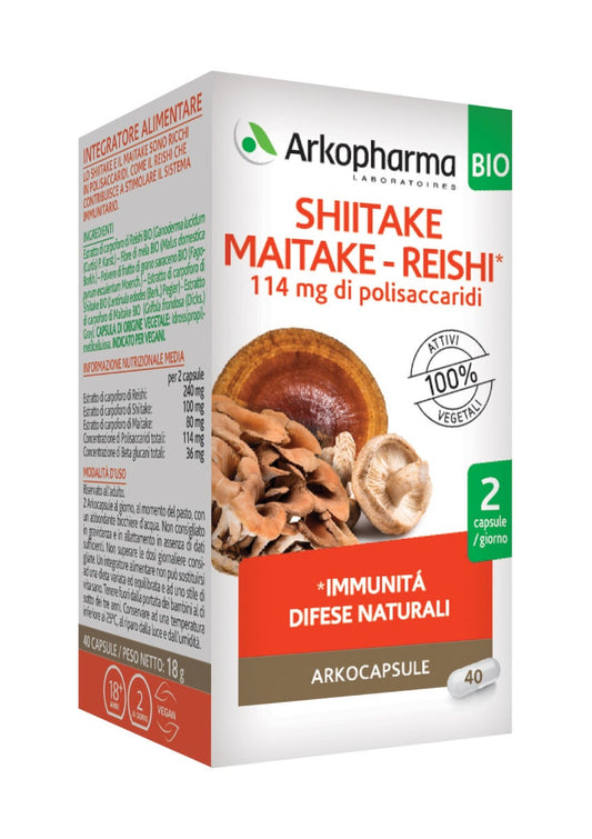 Arkopharma Shiitake Maitake E Reishi Bio 40 Capsule