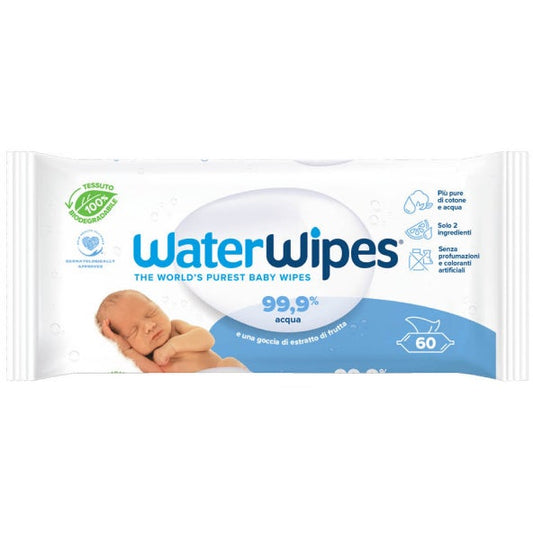 Waterwipes Salviette Neonato Biodegradabili 60 Pezzi