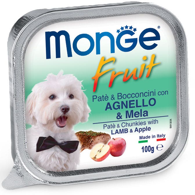 Monge Fruit Agnello E Mela Cibo Umido Per Cani Adulti 100g