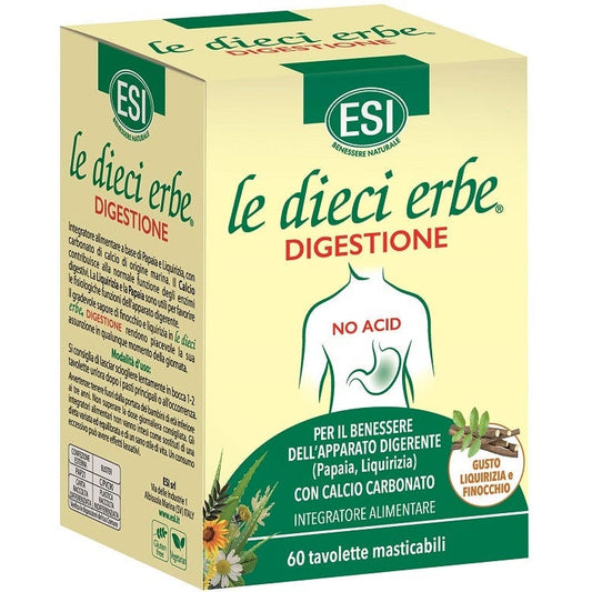 Esi Le Dieci Erbe Digestione No Acid 60 Tavolette