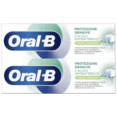 Oral-B Dentifricio Protezione Gengive E Scudo Antibatterico Pulizia Profonda 2x75ml