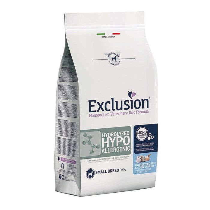 Exclusion Monoprotein Veterinary Diet Hydrolizer Hypoallergenic Crocchette Pesce/Mais Cani Sacco 2kg