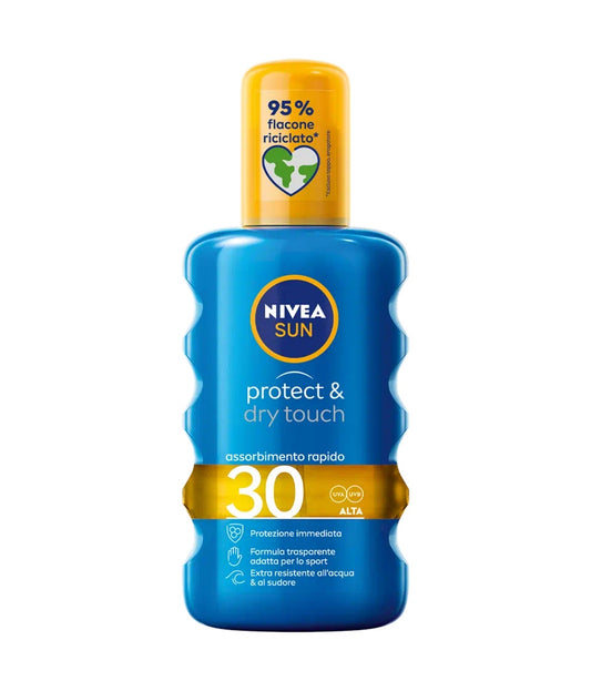 Nivea Sun Protect & Dry Touch Spray Solare SPF 30 Assorbimento Rapido Corpo 200ml