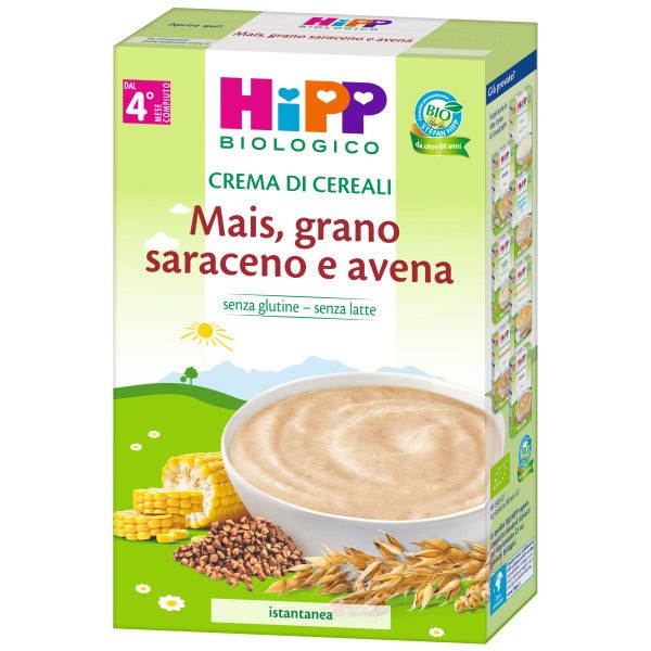 Hipp Bio Crema Di Mais/Grano Saraceno/Avena 200g 4Mesi+