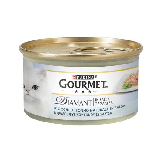 Purina Gourmet Diamant Fiocchi Di Tonno Naturale In Salsa Per Gatti Lattina 85g