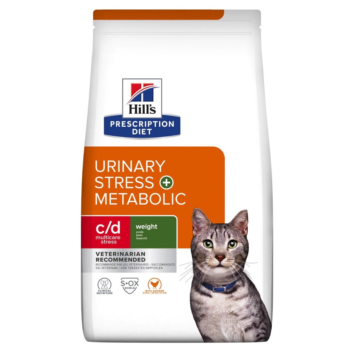 Hill's Prescription Diet C/D Multicare Stress+Metabolic Crocchette Al Pollo Per Gatti Sacco 3Kg