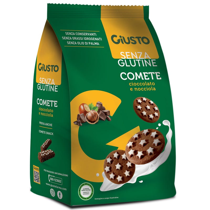 Giusto Senza Glutine Biscotti Comete Cioccolato E Nocciola 200g