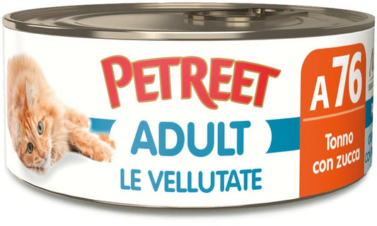 Petreet Vellutate Tonno Con Zucca Cibo Umido Gatto Adulto Barattolo 70g