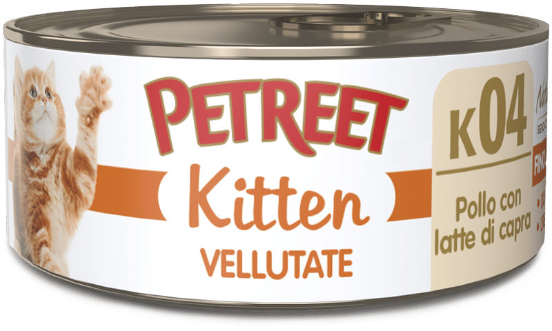 Petreet Vellutate Pollo Con Latte Capra Cibo Umido Gattino Barattolo 60g