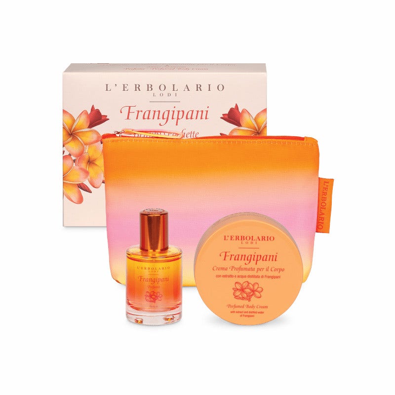 L'Erbolario Frangipani Profumo 30ml + Crema Corpo 75ml + Pochette