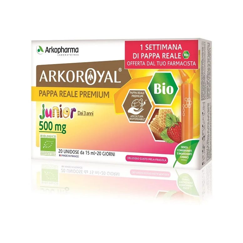 Arkoroyal Pappa Reale 500mg Bio Junior 20 Fialoidi