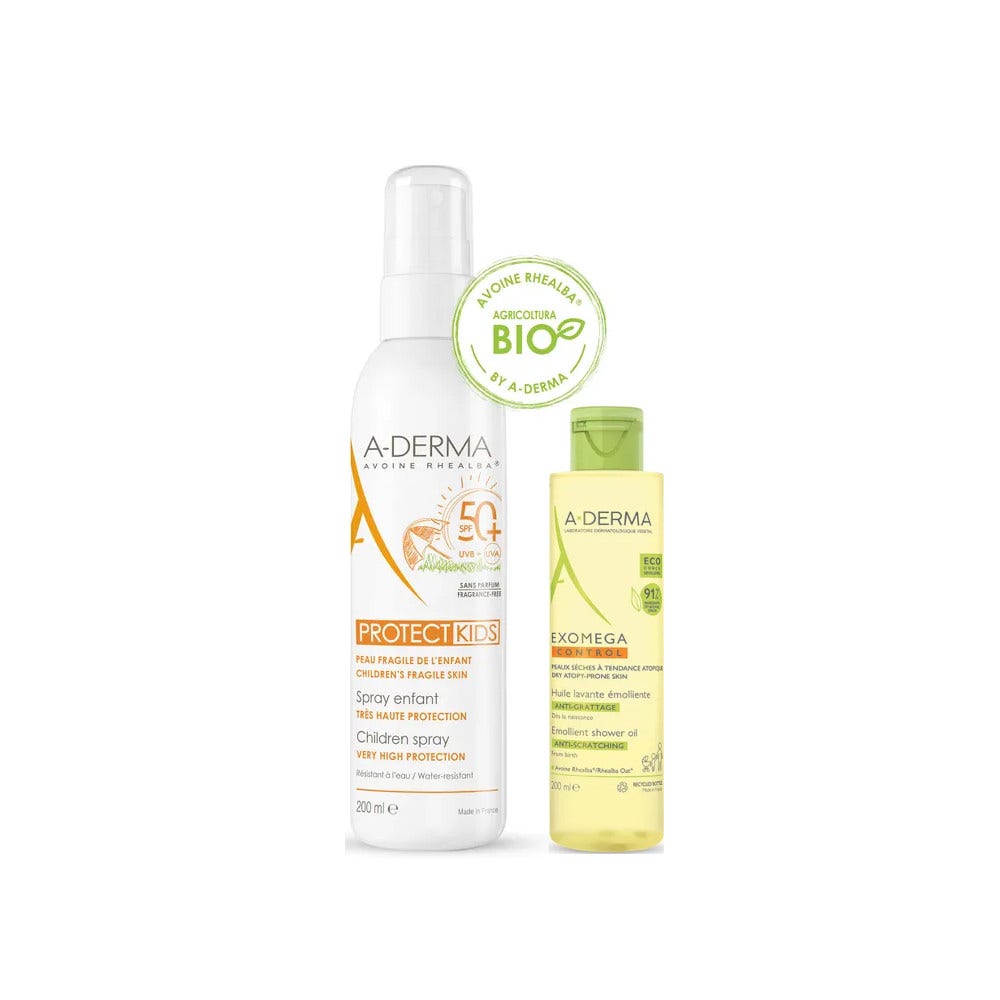 A-Derma Protect Kids Spray Bambino SPF50+ 200ml + Exomega Control Olio Lavante 100ml