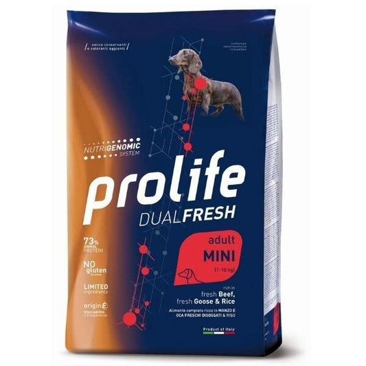 Prolife Dog Dual Fresh Adult Mini Beef Goose & Rice 7Kg