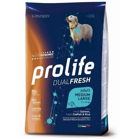 Prolife Dog Dual Fresh Adult Medium/Large Salmon Codfish & Rice 12Kg