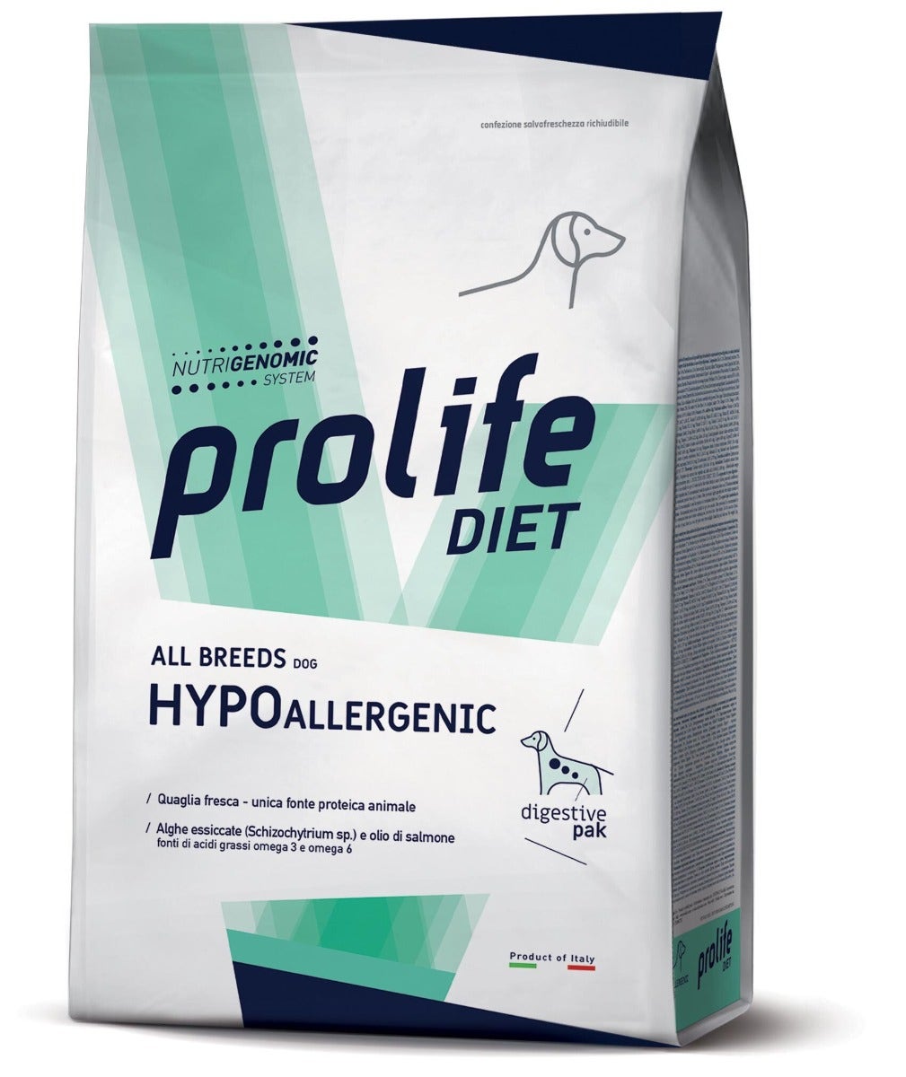 Prolife Dog Diet Hypoallergenic Quaglia Cibo Secco Per Cani All Breeds 2kg