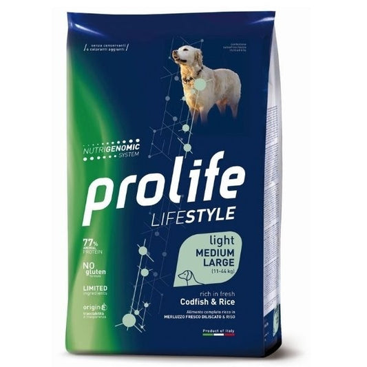 Prolife Dog Life Style Adult Medium/Large Light Codfish & Rice 12Kg