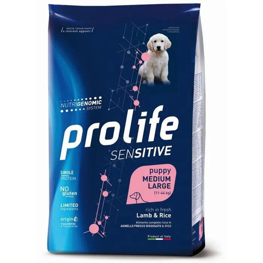 Prolife Dog Sensitive Lamb & Rice Cibo Secco Per Cani Cuccioli Taglia Media/Grande Sacco 10 Kg