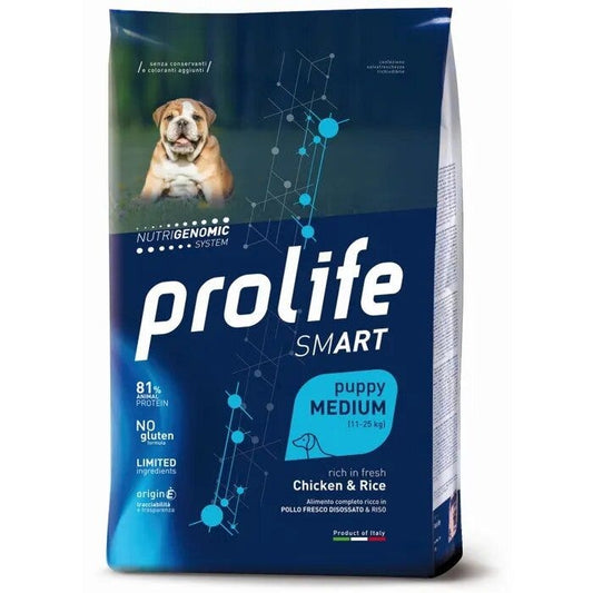 Prolife Dog Smart Chicken & Rice Cibo Secco Per Cani Cuccioli Taglia Media Sacco 10 Kg