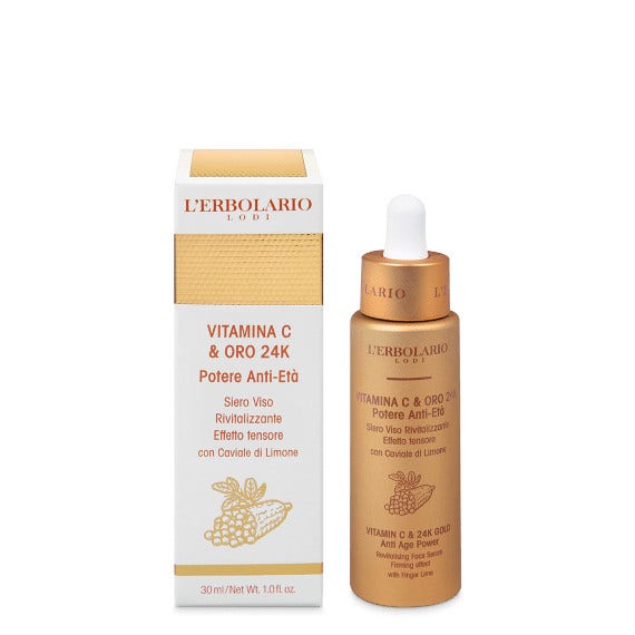 L'Erbolario Vitamina C & Oro 24K Siero Viso Rivitalizzante Effetto Tensore 30ml