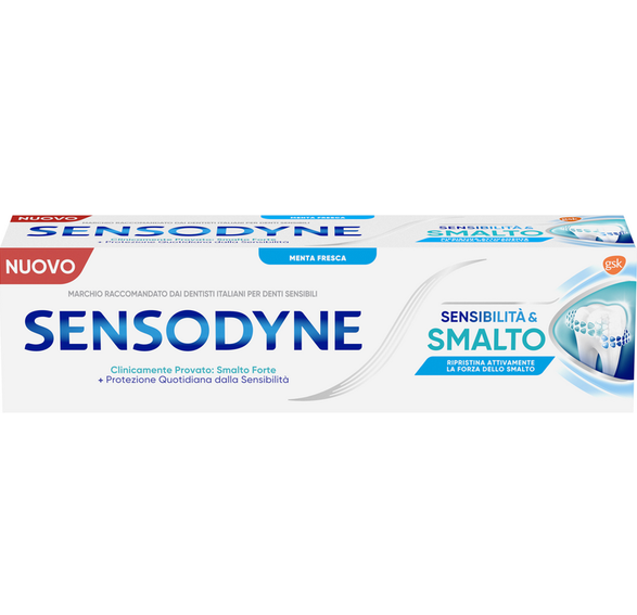 Sensodyne Dentifricio Sensibilità & Smalto Denti Sensibili Smalto Forte Gusto Menta Fresca 75 ml