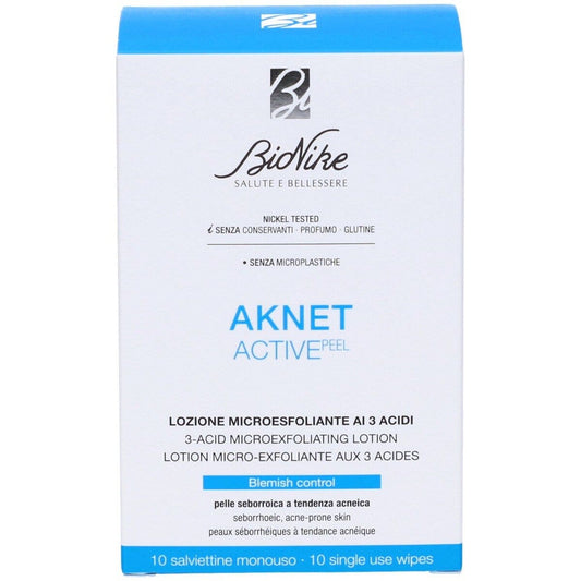 Bionike Aknet ActivePeel 10 Salviettine Monouso