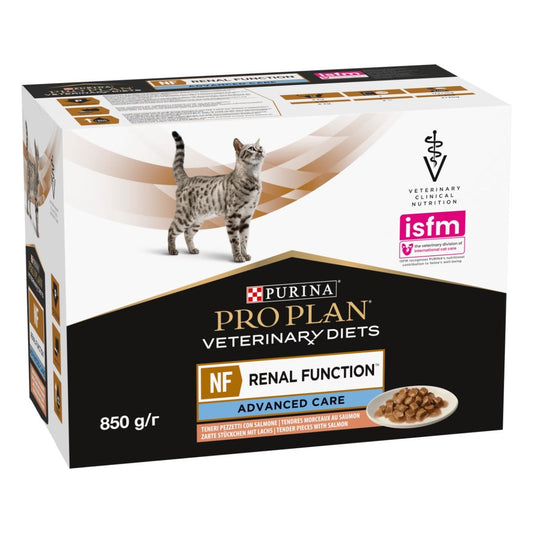 Purina Pro Plan Veterinary Diets NF Renal Function St/Ox Cibo Umido Con Salmone Gatti Adulti 10x85 g