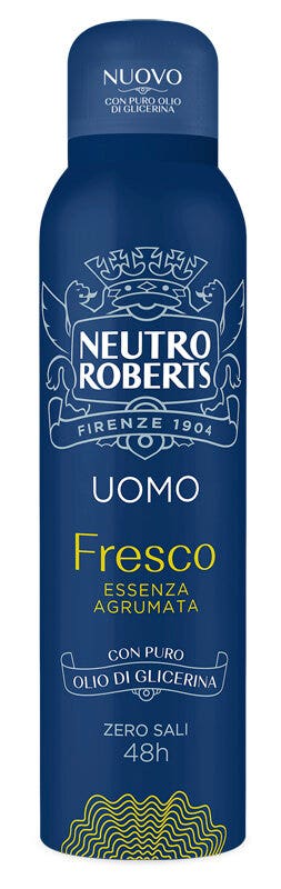 Neutro Roberts Deodorante Spray Uomo Essenza Agrumata Zero Sali di Alluminio 150ml