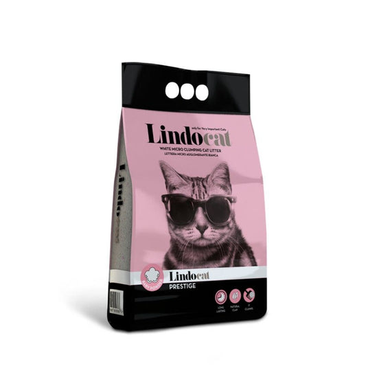 Lindocat Prestige Lettiera Per Gatti Agglomerante Bianca Profumo di Talco 5L